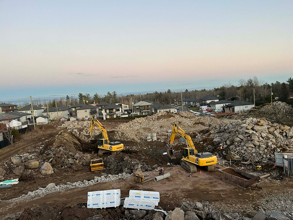 Excavation et terrassement de chantiers pour la ville